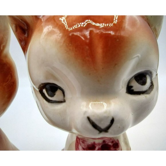Salt and Pepper Shakers Pretty Cat with Ribbon Vintage Japan 4 Inch Porcelain - Picture 4 of 15